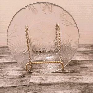 Set Of 4 Canterbury Crocus Clear Glass Salad Bowls 6.25" Arcoroc Made In France